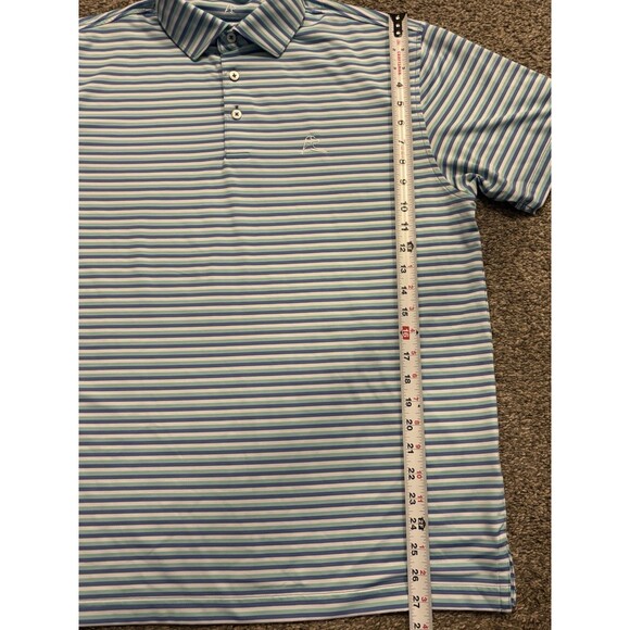 Rhoback Polo Shirt Mens M Blue Stripe Embroidered Casual Performance Golf Lot 3 - Picture 4 of 16